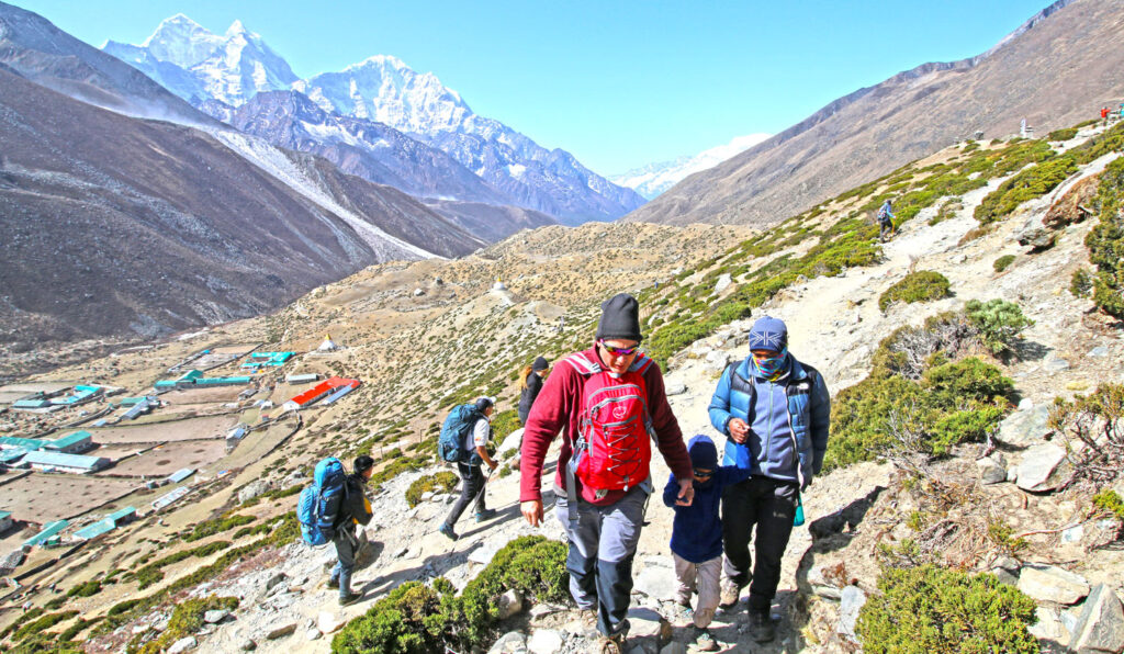 Dealing with high altitude along the Everest Base Camp trek distance.